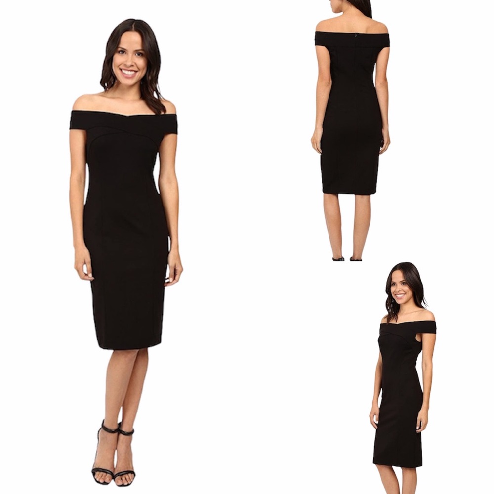 NWOT THREE DOTS Off Shoulder Black Bandage Dress